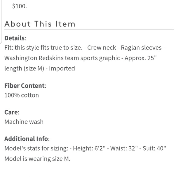 Washington Redskins RaglanTee - Picture 3 of 5